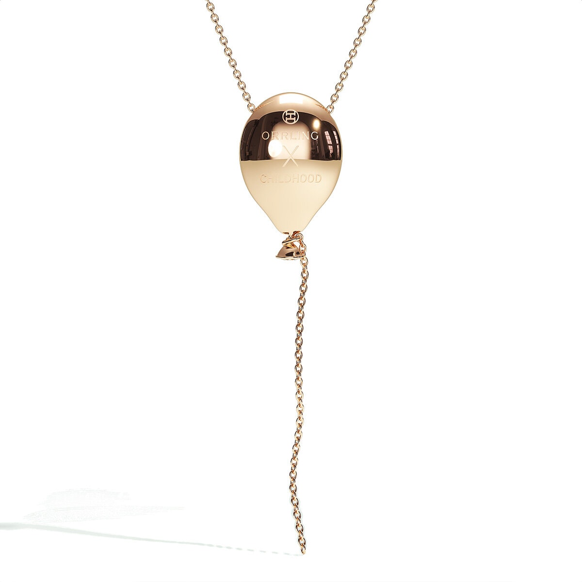 Ballon Charm Necklace Gold